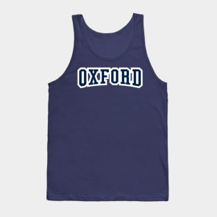 oxford white blue text Tank Top